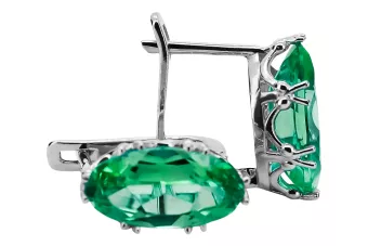 Klasické náušnice Vintage Emaragd 925 Sterling Silver VEC021S